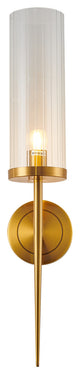 Antique Brass Frame With Clear Glass Shade Wall Sconce