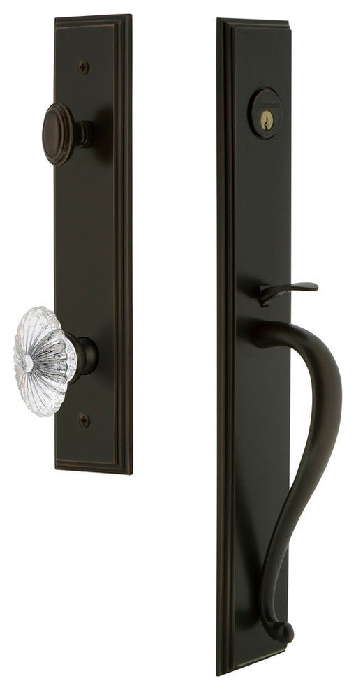 Carre' 1-Piece Dummy Handleset, S Grip and Burgundy, Timeless Bronze, 848933
