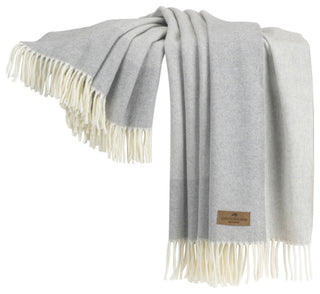 Italian Border Herringbone Throw, Light Gray