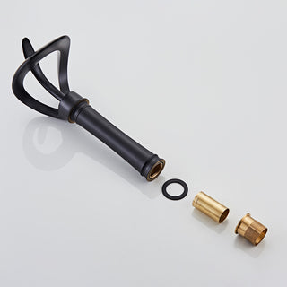 Elegant Waterfall Bathroom Faucet, Single Handle, Solid Brass, Black, Long