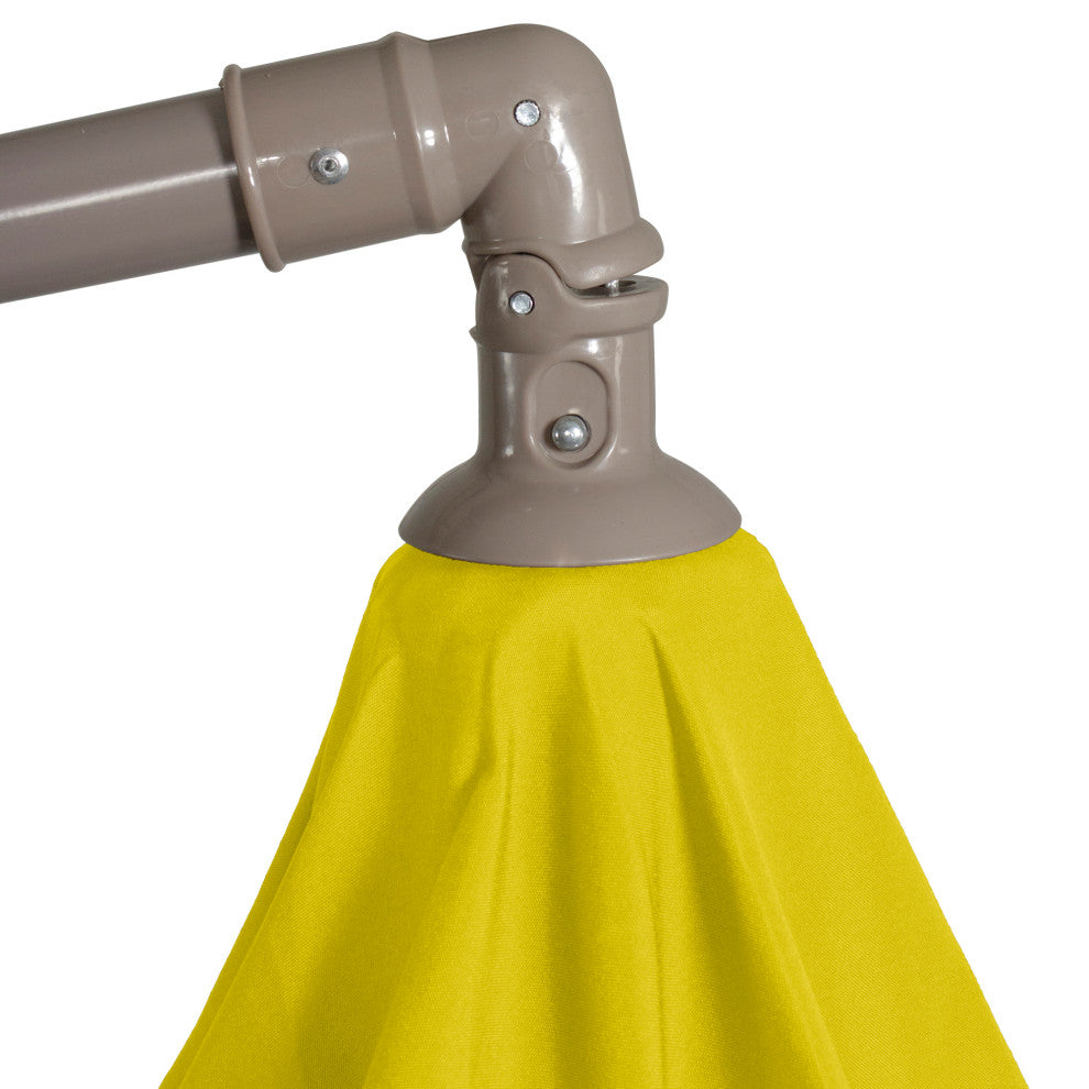 10ft Offset Outdoor Patio Umbrella with Hand Crank Yellow
