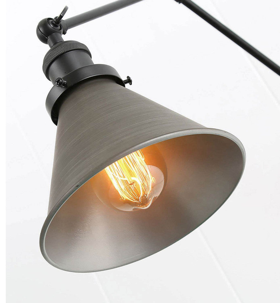 Industrial Wall Lamp Adjustable Wall Sconces Plug-in Sconces Brushed Silver