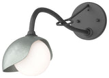 Brooklyn 1-Light Single Shade Sconce, Black, Vintage Platinum, Opal Glass