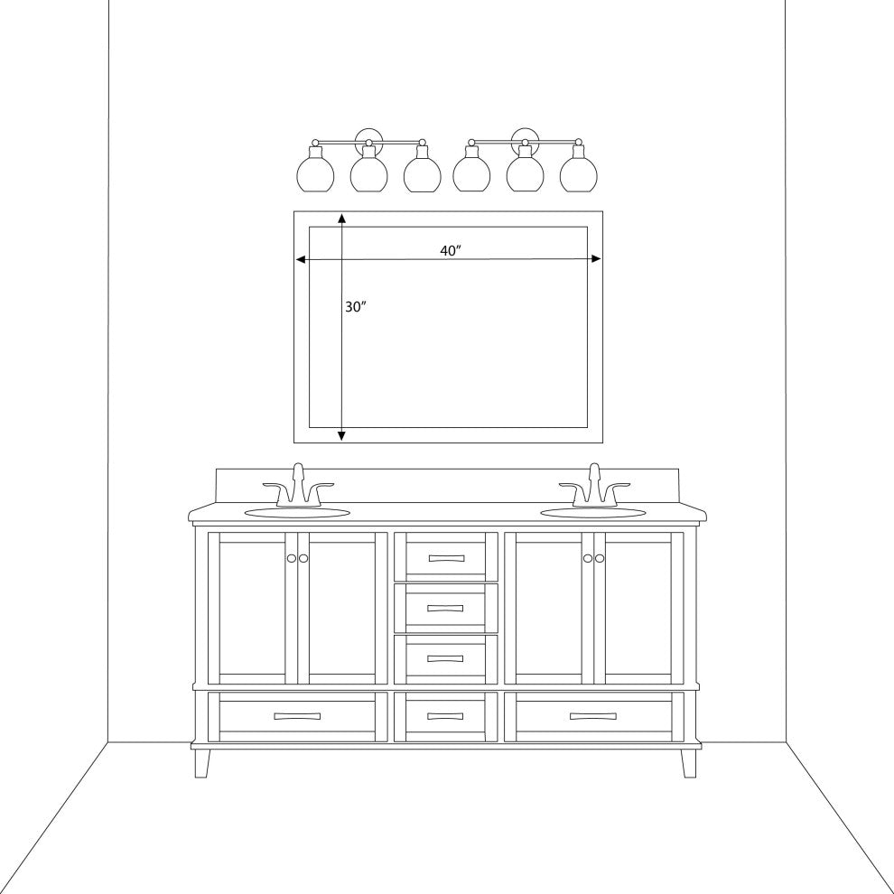 Blanco White Framed Wall Mirror, 30"x40"