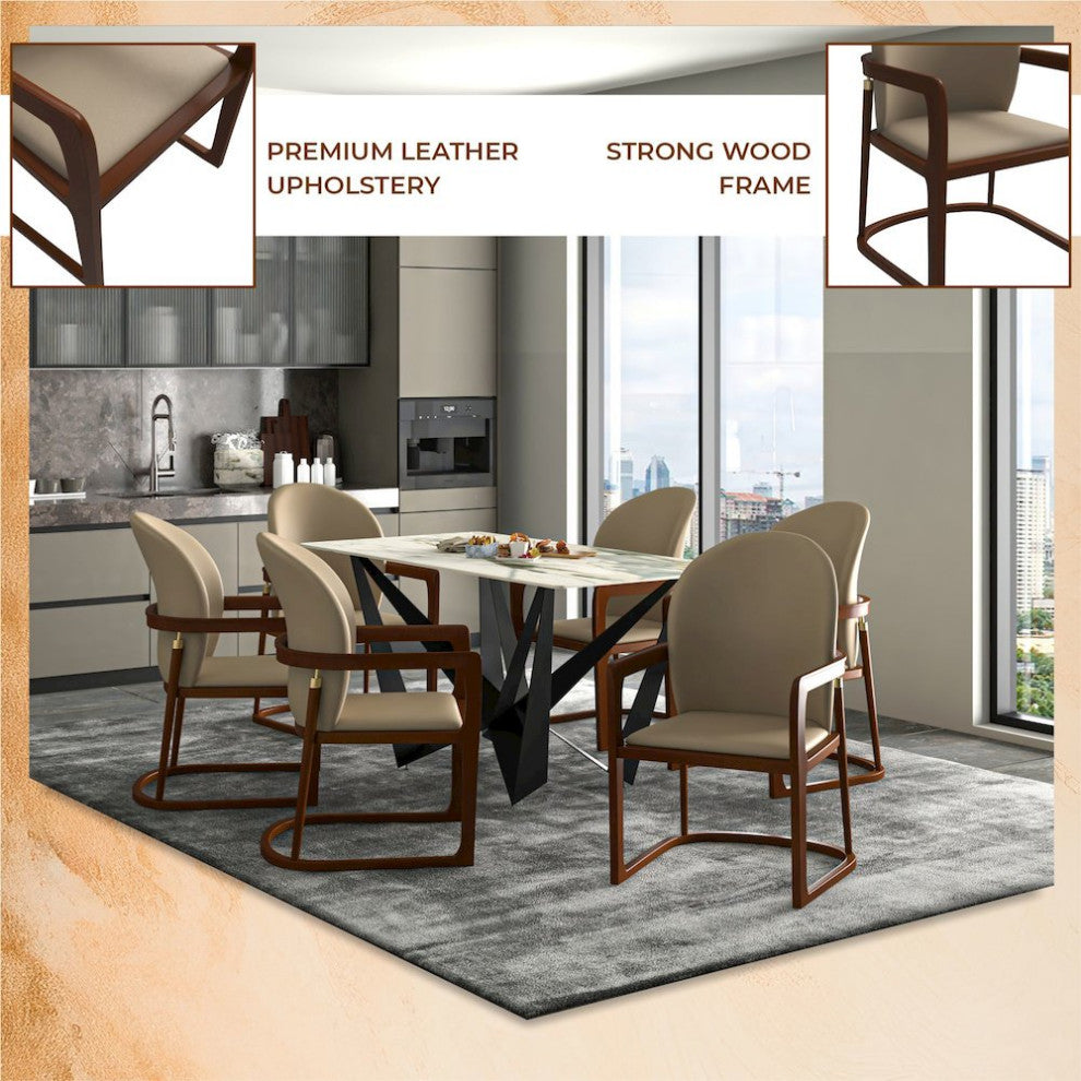 Svelta Elegant Wooden Dining Chair in Dark Toupe