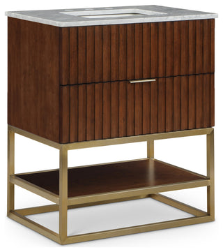 Monad Bathroom Vanity, Walnut, 30" Wide