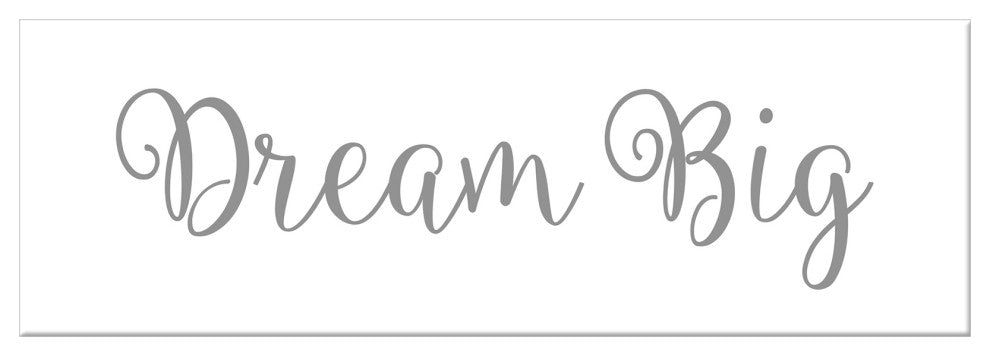 Dream Big 12"x36" Canvas Wall Art, Gray