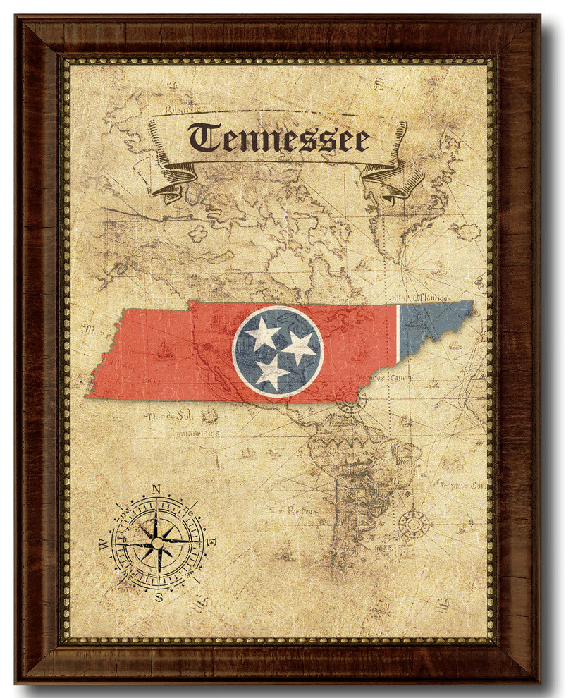 Tennessee State Vintage Map, 18"x23"