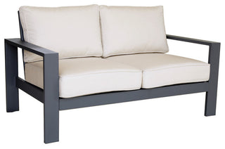 Finley Loveseat With Cushion, Powdered Pewter/Cast Silver