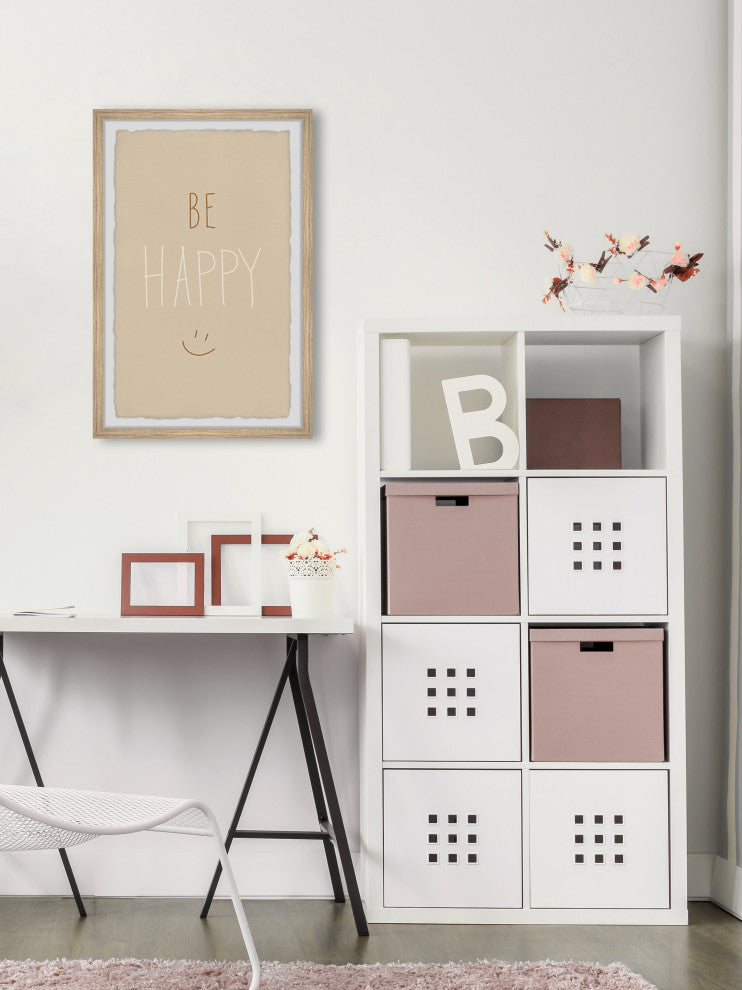 "Be Happy VII" Framed Painting Print, 12x18