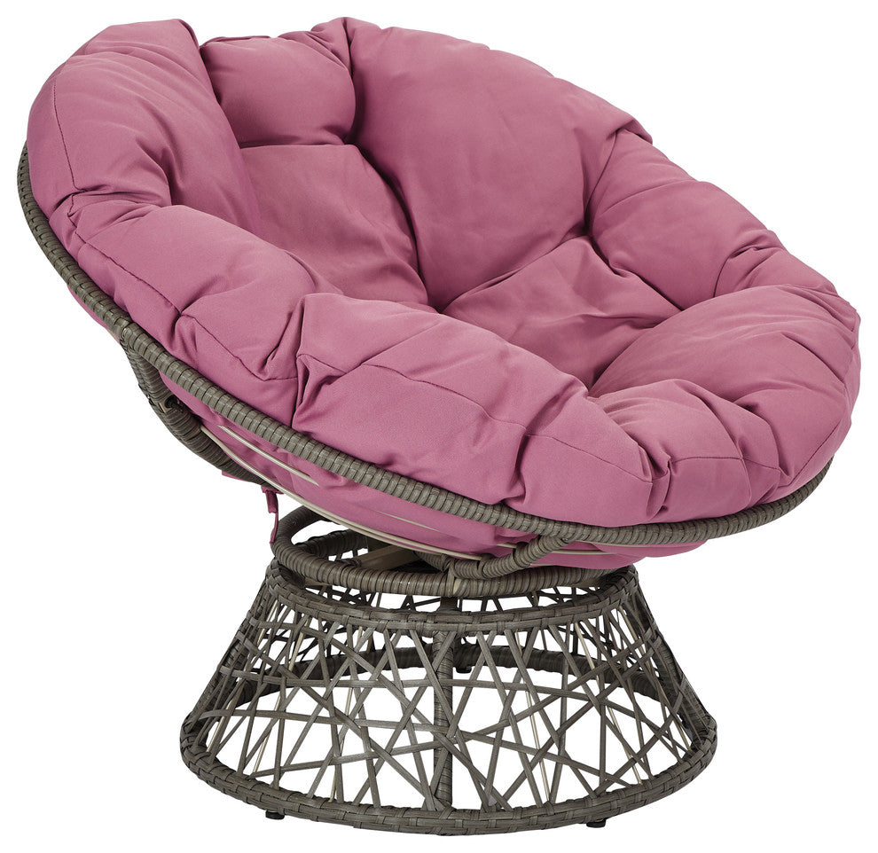 Papasan Chair, Purple/Gray