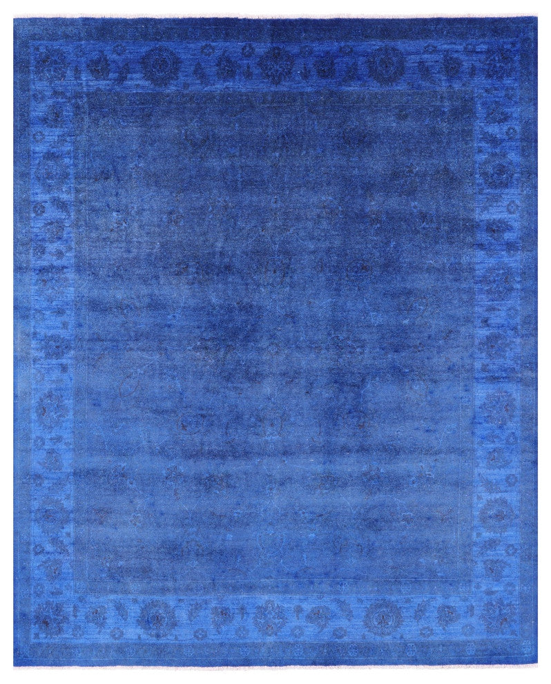 8' 1" X 9' 7" Handmade Full Pile Overdyed Wool Rug - Q12711