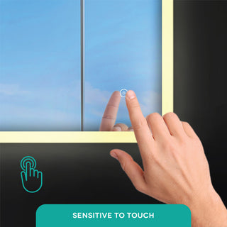 Aluminum Mirror, LED Anti-Fog, Warm/Cool Light Feature, 18x30, Rectangular