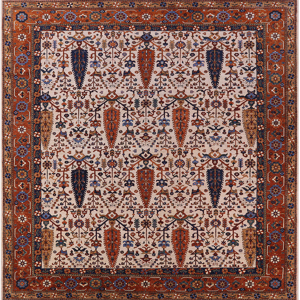 Ahgly Company Indoor Square Mid-Century Modern Area Rugs, 6' Square