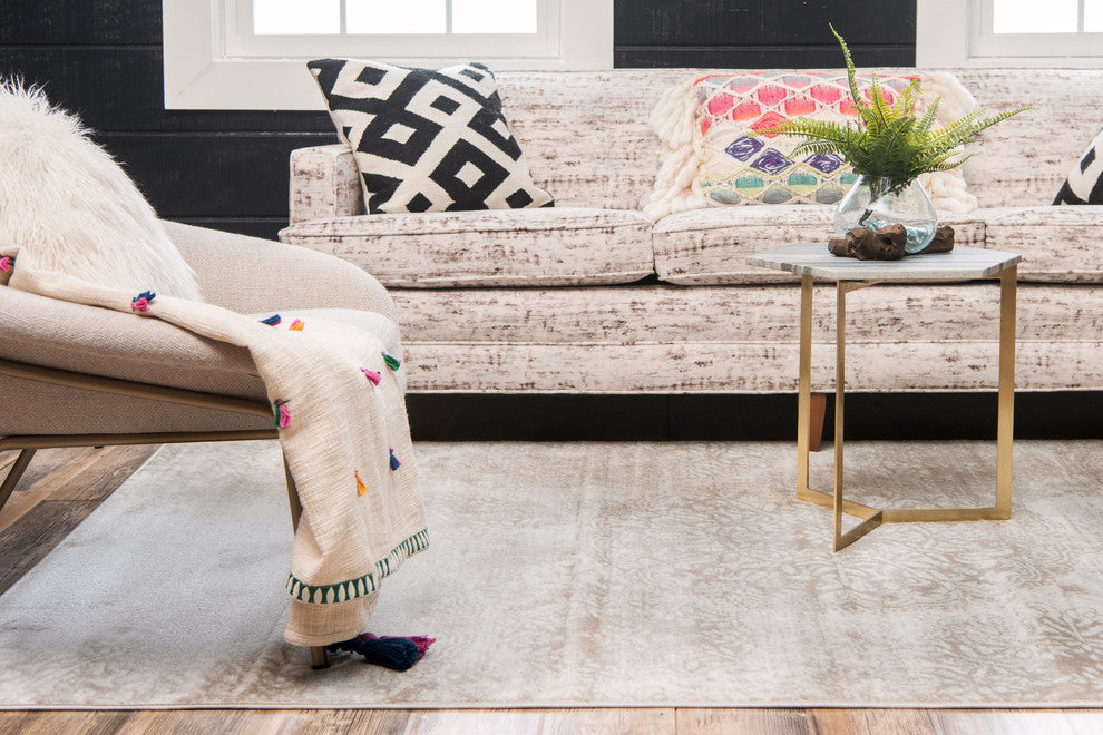 Unique Loom Beige Grand Sofia 4' 0 x 6' 0 Area Rug