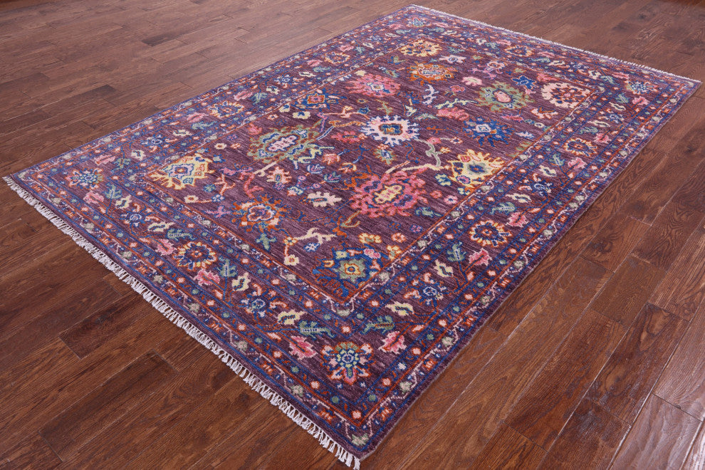 Turkish Oushak Hand Knotted Wool Rug 6' 2" X 9' 0" - Q15365