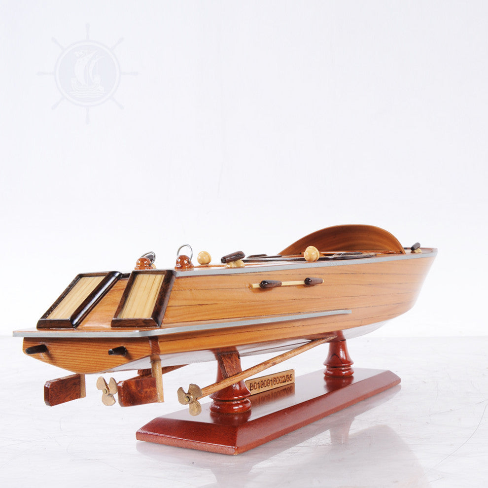 Runabout Sm Wooden Handcrafted boat model