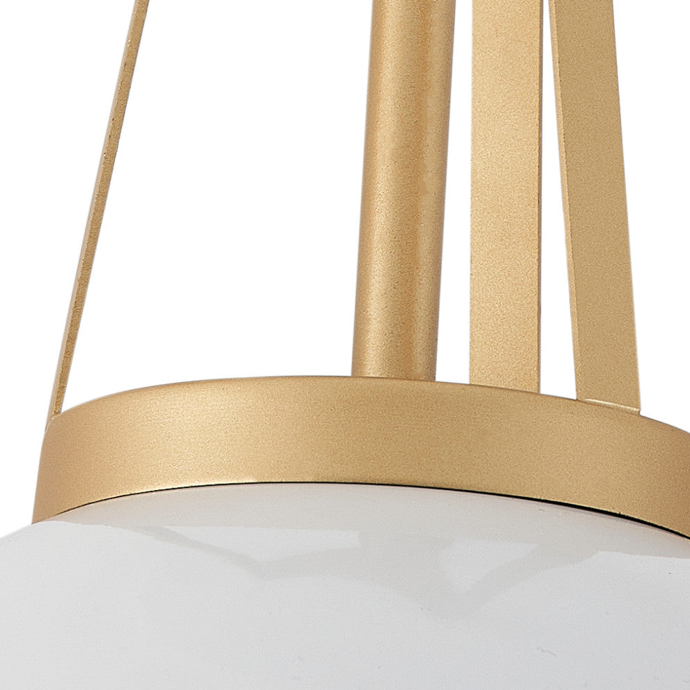 Farmhouse Gold Leaf Inside Semi Flush Mount Ceiling Light, White
