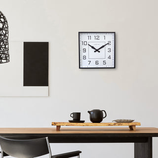 Be Square 13.8" White With Black Wall Clock