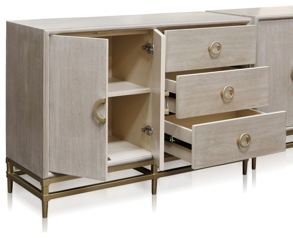 Augusta Cabinet Two Door Three Drawer Unit Weathered Oak Finish