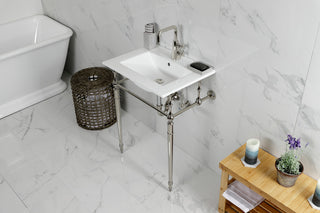 Fauceture KVPB24187W1PN 24" Console Sink, Legs, Single Hole