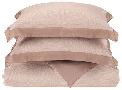 Striped Duvet Set, King, Taupe