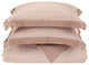 Striped Duvet Set, King, Taupe