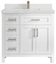 Cambridge 36 Center Sink Bath Vanity in White 2" Empira Quartz