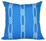 Tom Foolery, Stripe Print Outdoor Pillow, Blue, 18"x18"