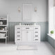 Hartford 48" Single Sink Marble Countertop Bath Vanity, White, Vanity With Classic Faucet