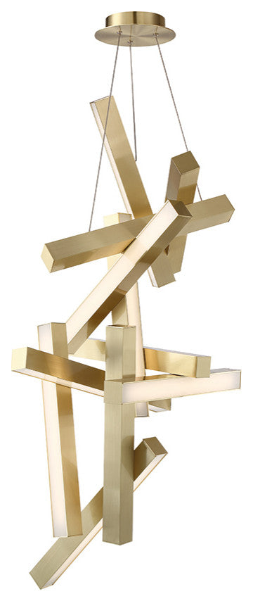 Chaos  LED Round Chandelier 3000K, Aged Brass, 49"