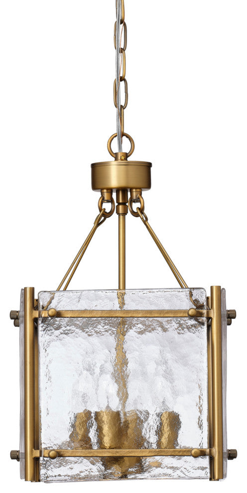 Glenn Round Metal Chandelier, Antique Brass, Small