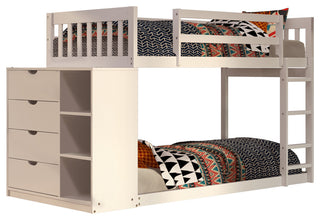 Donco Kids Chester Twin Over Twin Bunk Bed, White