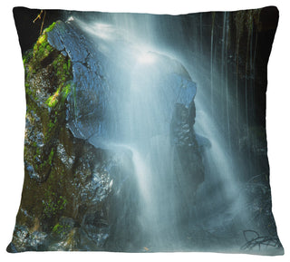 Amazing White Water Cascade Landscape Printed Throw Pillow, 16"x16"