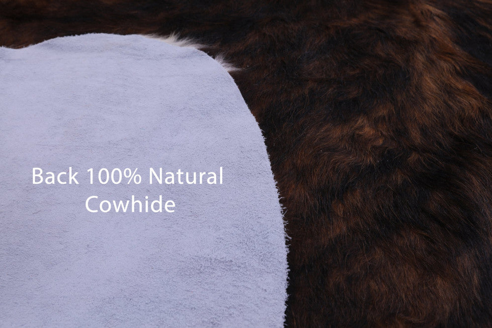6' 4" X 5' 2" Brindle Natural Cowhide Rug C1874