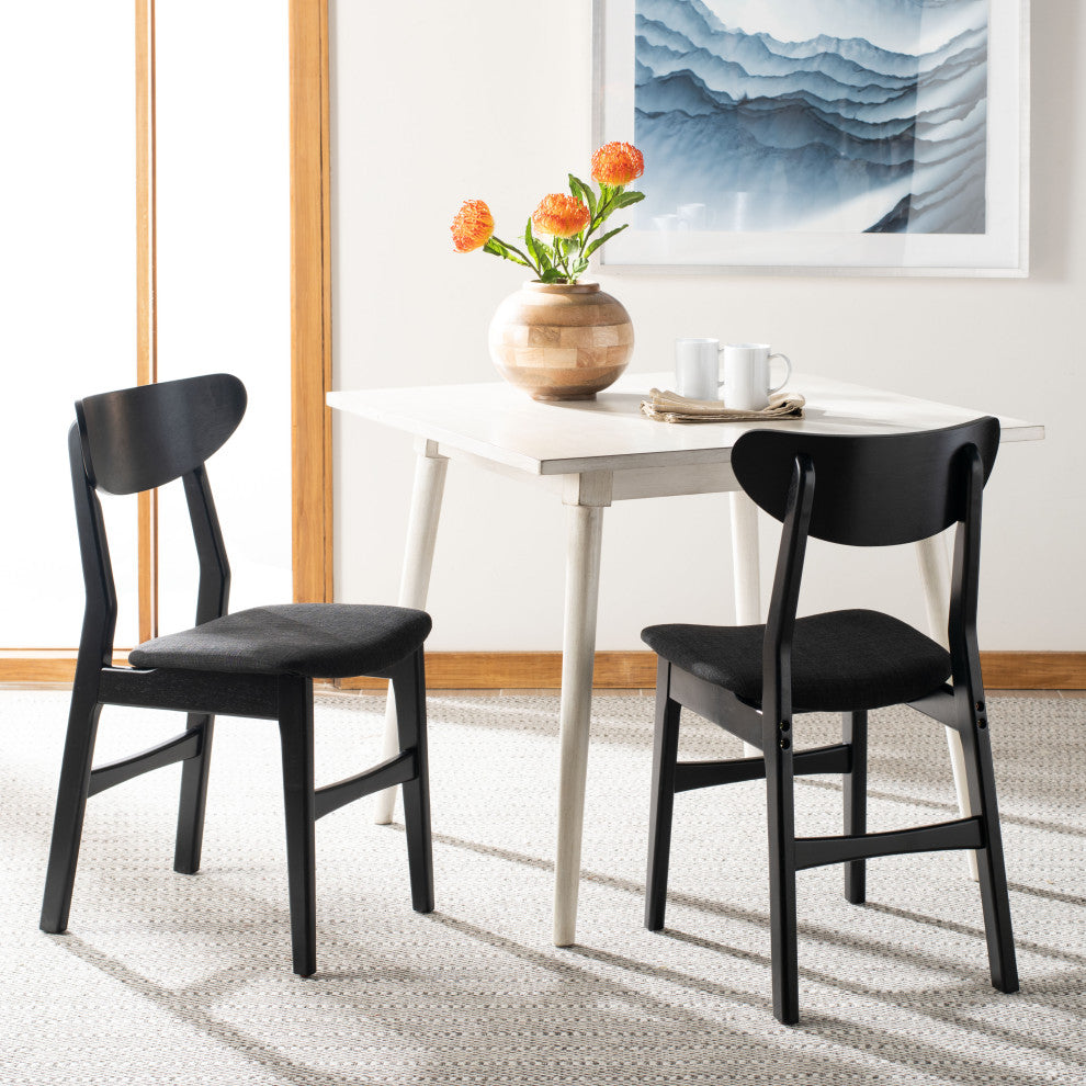 Safavieh Lucca Retro Dining Chair, Set of 2, Black/Black