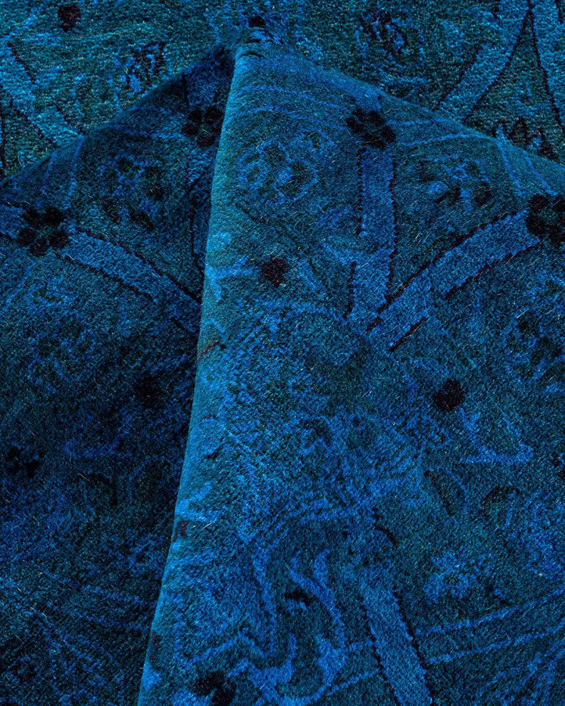 Fine Vibrance, One-of-a-Kind Hand-Knotted Area Rug Purple, 7'1"x7'1"