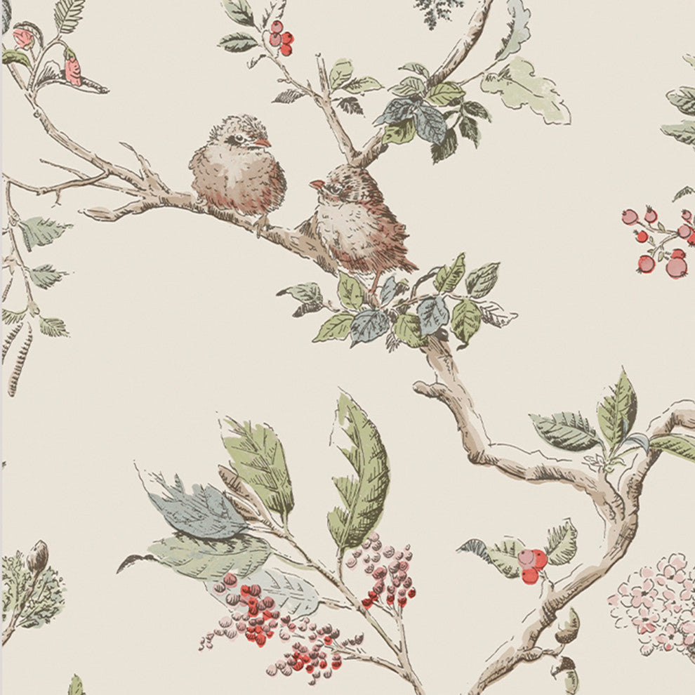 Laura Ashley Elderwood Wallpaper, Natural