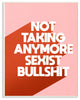 Not Anymore Funny Word Modern Pink Design, 10"x15"
