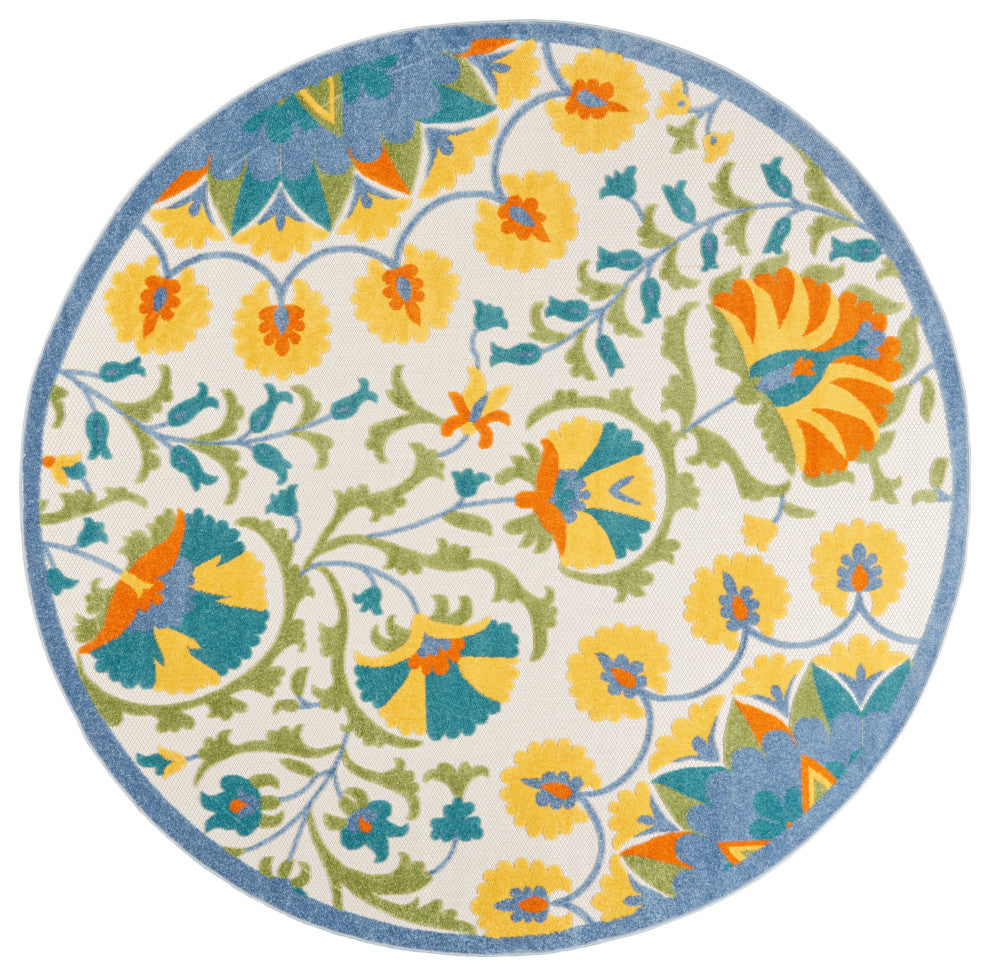 Nourison Aloha 7'10" Round Multicolor Transitional Area Rug
