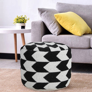 Modern Oversized Chevron Arrow Pouf Ottoman