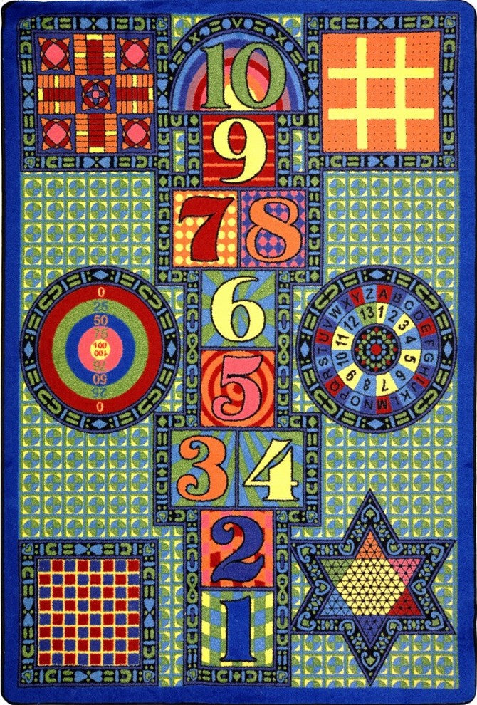 Kid Essentials Rug, Games Galore, 7'8"x10'9", Multicolored