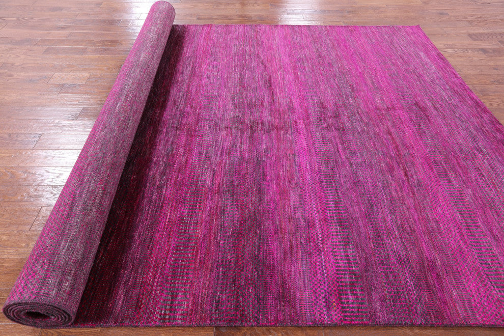 Hand-Knotted Super Savannah Gabbeh Wool and Silk Rug 8' 0" X 16' 3" Q6071