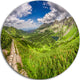 Mountain Trail In Tatras Panorama, Landscape Round Wall Art, 38"