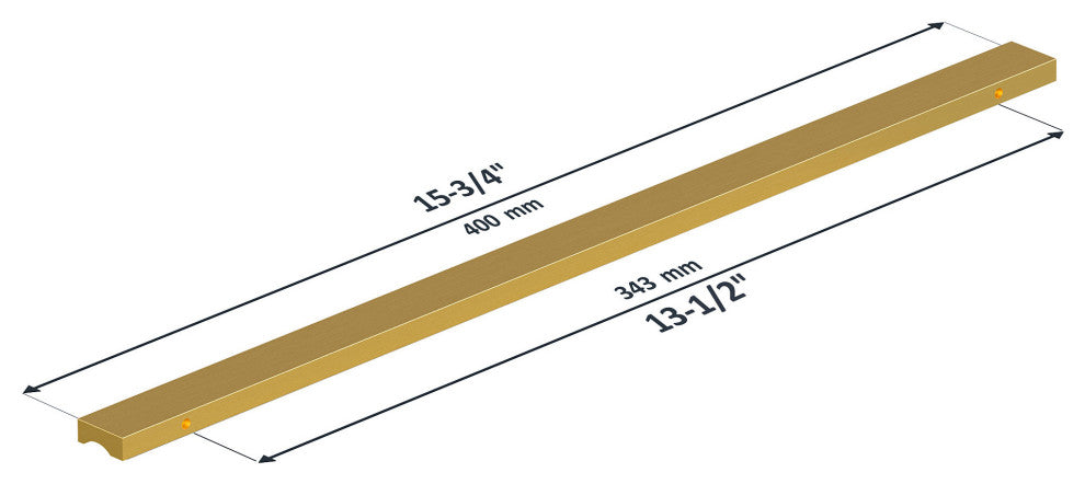 Dowell Series 3064 Handles, 15.75", 13.75" CTC, 3-Pack, Brushed Brass