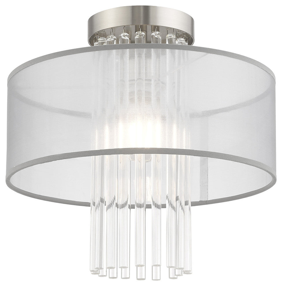 Livex Lighting Brushed Nickel 1-Light Ceiling Mount
