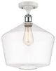 Innovations 516-1C-WPC-G652-12-LED 1-Light Semi-Flush Mount, White/Chrome