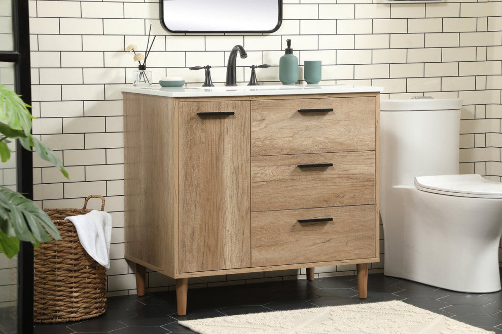 Bailey 22" Modern Natural Oak-Light Bathroom Vanity