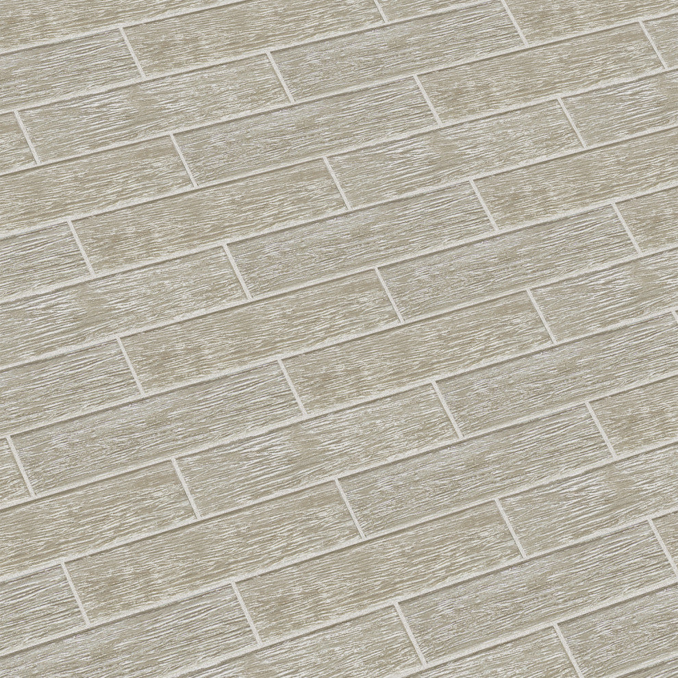 Sonnagh 3"x12" Laminated Glass Mosaic Wall Tile, Champagne, Sample