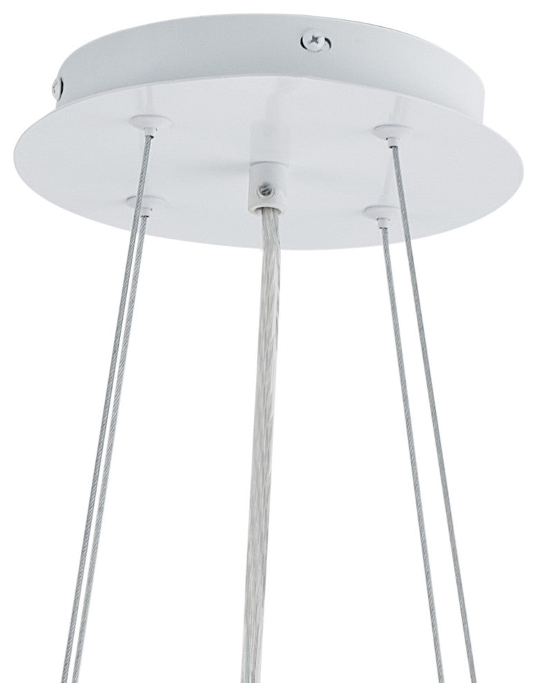 Modern 4-Light Drum Shape Pendant Light for Dining Room Kitchen Island, White
